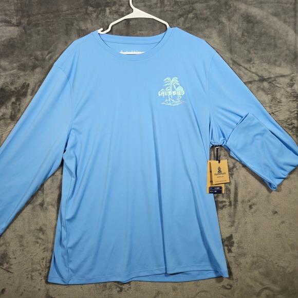 Chubbies The Sun Bum Sun Crew Long Sleeve Shirt Men's XL Blue Palm Trees Design - Picture 1 of 7